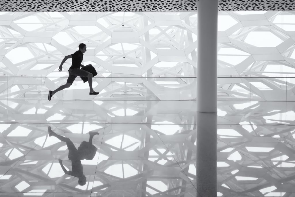 work life balance man running